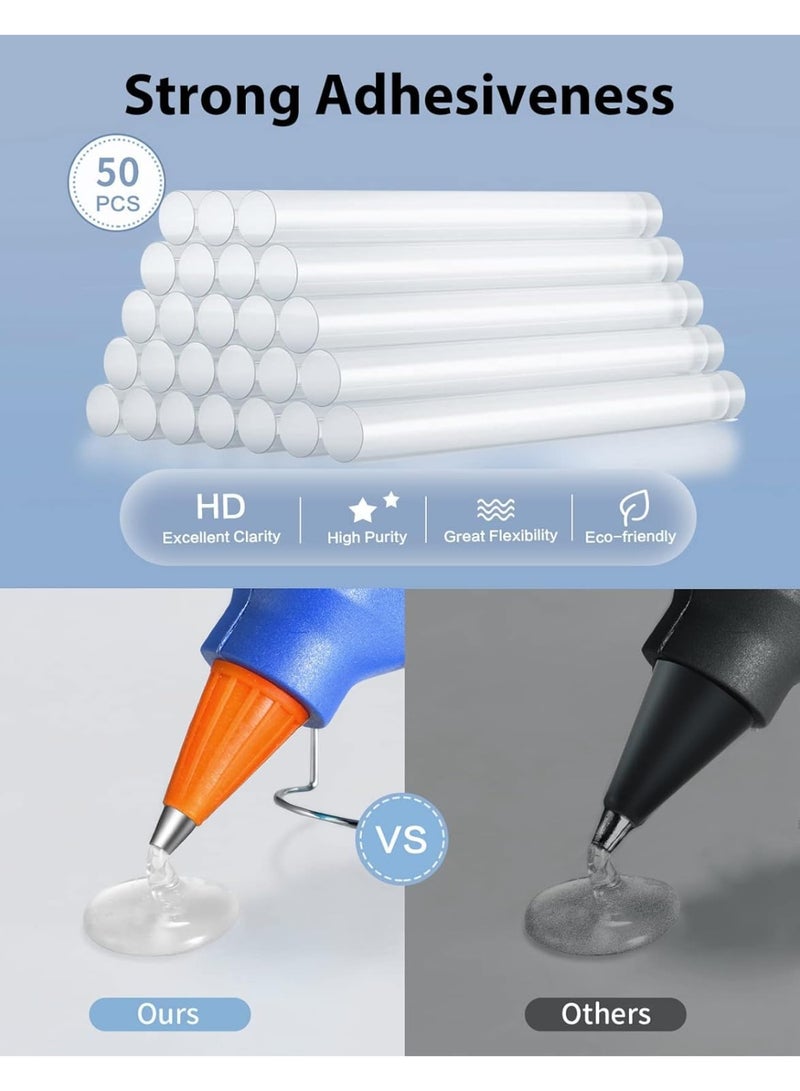 Hot Mini Glue Gun with 50 Transparent glue sticks ,20w - Image 2