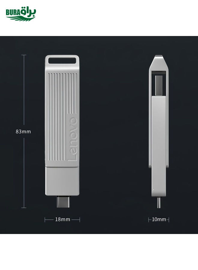 BURAQ Lenovo SX5 Pro USB3.2+Type-C Dual Interface Mobile Solid State Flash Drive, Memory: 128GB(Silver)  - Image 2