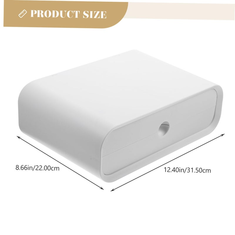 Acrylic Monitor Stand Riser with Storage Drawer Adjustable Height Desktop Organizer - Image 3