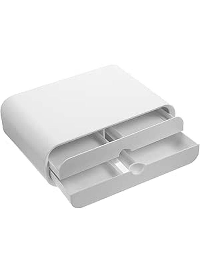 Acrylic Monitor Stand Riser with Storage Drawer Adjustable Height Desktop Organizer - Image 1