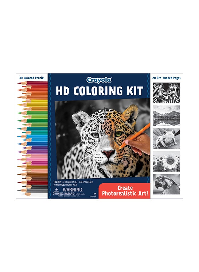 Crayola Hd Coloring Kit, 30 Colored Pencils  And 20 Premium Coloring Pages, Coloring Set For Teens, Gift  - Image 4