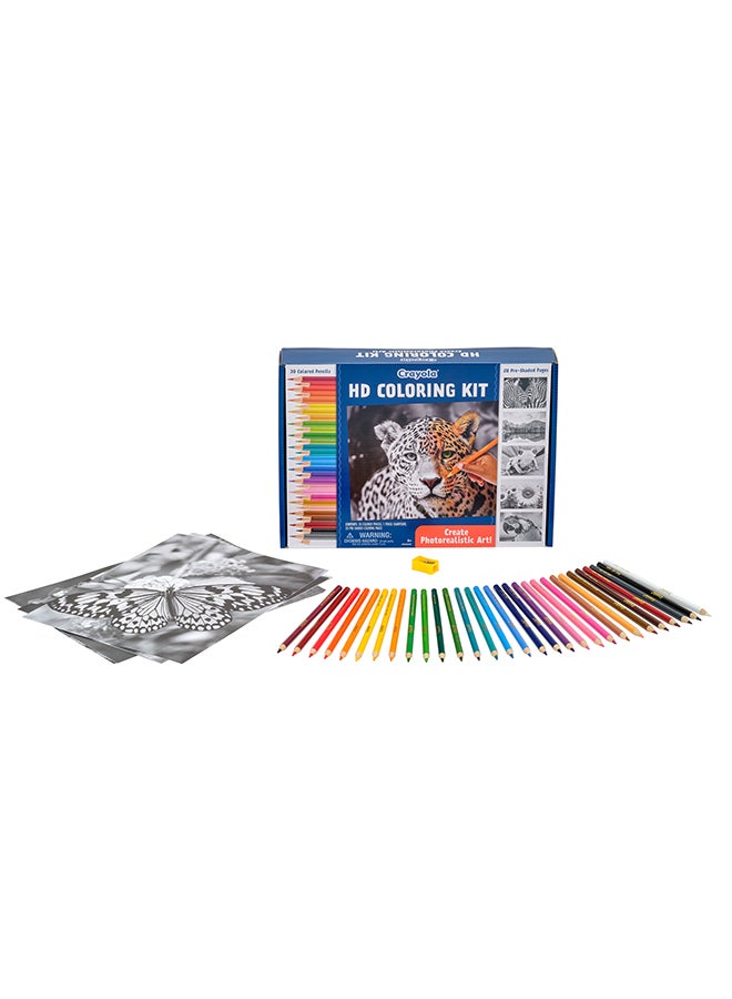Crayola Hd Coloring Kit, 30 Colored Pencils  And 20 Premium Coloring Pages, Coloring Set For Teens, Gift  - Image 1