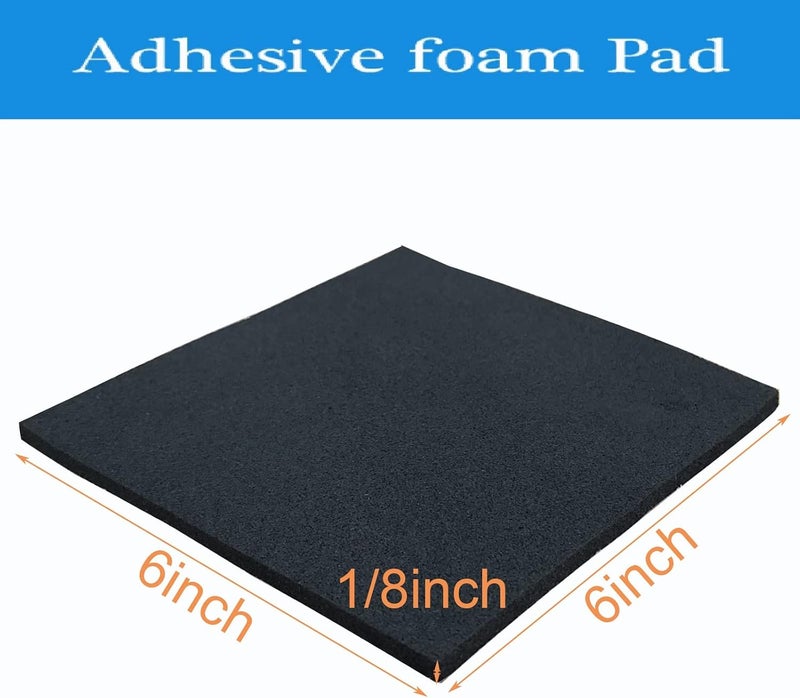 TYESMER 4 Pieces Black Neoprene Foam Anti Vibration Pads, Rubber Padding with Adhesive Backing, 6 in X 6 in X 1/8 in Rubber Insulation Anti-Vibration Pads - Image 2