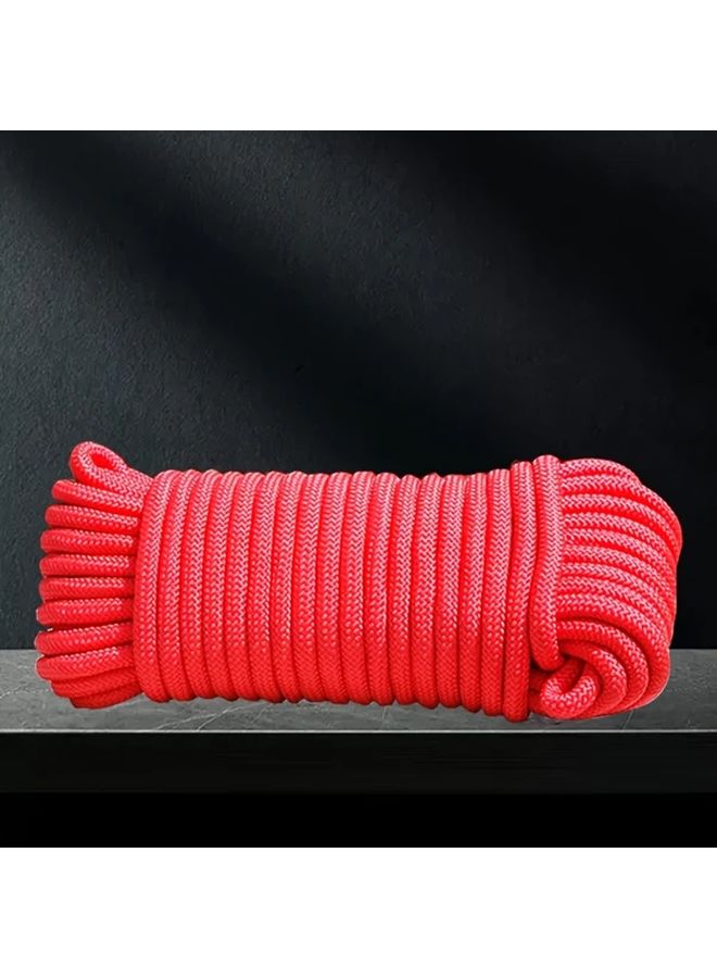 Heavy Duty 10mm Thick Nylon Rope 393.7inch Red Braided Cord for Outdoor Camping - Image 1