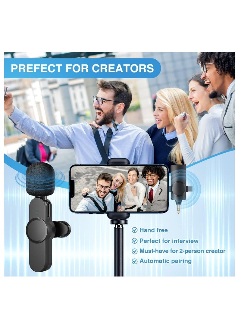 TIGER - Wireless Lavalier Lapel Microphone for iPhone, iPad, Android, DSLR Camera – Clip-On Mic with Plug & Play Setup – 7H Battery Life – Cordless Mini Mic for YouTube, Interview, Podcast, Vlog, Video Recording - Image 1