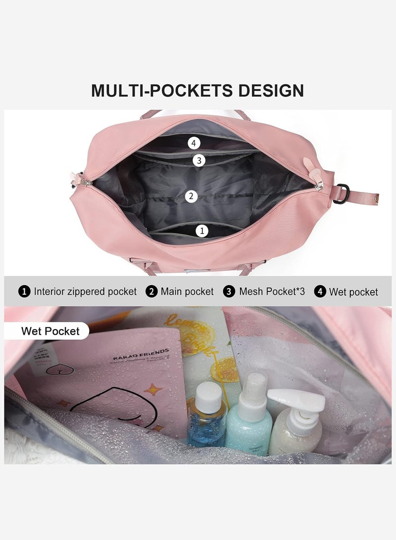 LENND Travel Duffel Bag,Sports Tote Gym Bag,Shoulder Weekender Overnight Bag for Women - Image 4