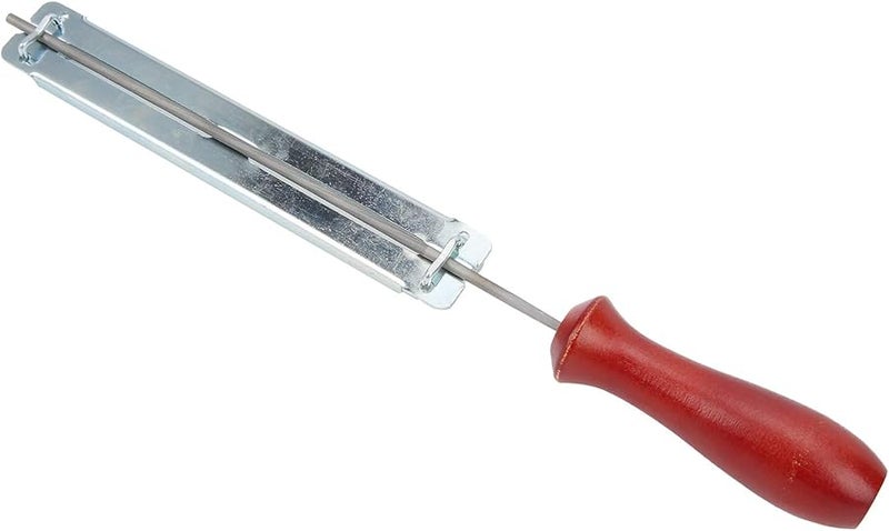 مجموعة شحذ منشار سلسلة من 10 قطع باللون الأزرق مع حامل ملف ومقبض للسلاسل المستديرة والمستطيلة - Image 4