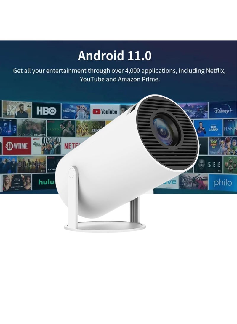 HY-300 Projector is a high-quality smart projector from EGG with a maximum display resolution of 1080p, 130-inch size, and a 180-degree rotating stand, Wi-Fi, Bluetooth
