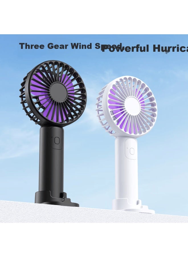 Hboalg Usb Handheld Mini Fan Portable Compact Fan For Outdoor, Desktop, Office, Student Dormitory, Powerful Rechargeable High-power Small Fan White - Image 2