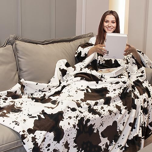 KIVEE Cute Cow Print Blanket Soft Warm Throw Western Home Decor Cow Gifts for Women Cow Print Stuff Travel Blankets Cozy All-Season Couch Cow Blankets and Throws for Girls Adults Teen 50x60 inch - Image 2
