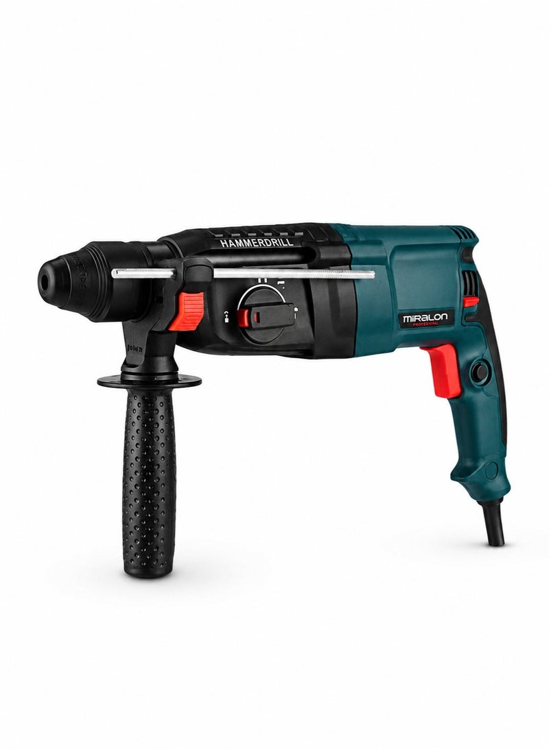 MIRALON Rotary Hammer Drill 800W, 26mm SDS Plus, 3 Modes (Drill/Hammer/Hammer Drill), 220–240V, Variable Speed, Forward/Reverse, Depth Rod & Carry Case - Image 1