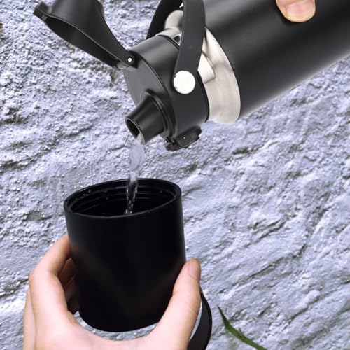POYAKU Auto Spout Lid for Yeti Rambler 12/18/26/36/46/64 Oz Chug Cap Replacement with Soft Handle for RTIC | Leakproof | BPA Free | Dishwasher Safe (Aotu Spout Lid, Black) - Image 4