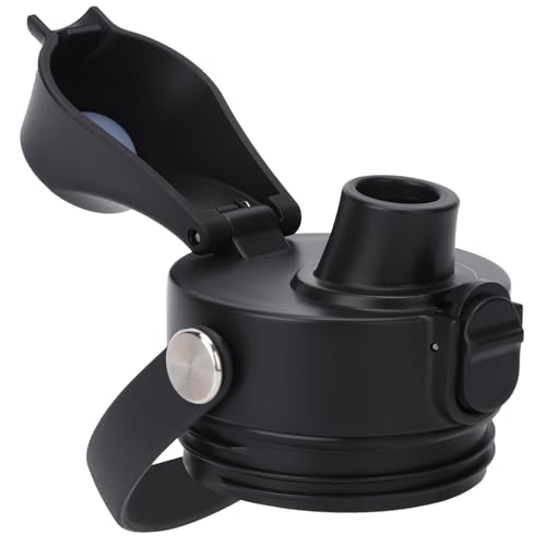 POYAKU Auto Spout Lid for Yeti Rambler 12/18/26/36/46/64 Oz Chug Cap Replacement with Soft Handle for RTIC | Leakproof | BPA Free | Dishwasher Safe (Aotu Spout Lid, Black) - Image 1