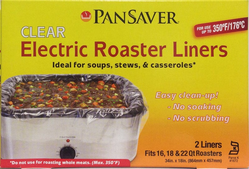 PanSaver PanSaver Electric Roaster Liners Fits 16 18 22 Quart Roasters 10 Pack of Liners5 boxes of 2 bags each Rectangular