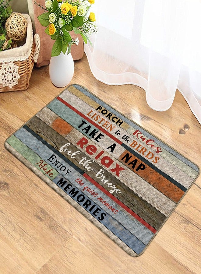 XAPEK Home Sweet Home Decor Doormat, 17 X 30 Inch Non-Slip Door Mat, Funny Doormat Indoor Entrance, Porch Mat, Farmhouse Kitchen Rugs - Porch Rules - Image 2