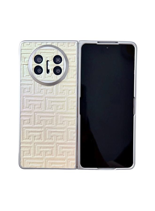 اس-توب جراب هاتف Huawei Mate X5 من الجلد بتصميم هندسي متدرج الألوان لؤلؤي - Image 1