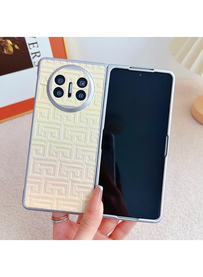 اس-توب جراب هاتف Huawei Mate X5 من الجلد بتصميم هندسي متدرج الألوان لؤلؤي - Image 2