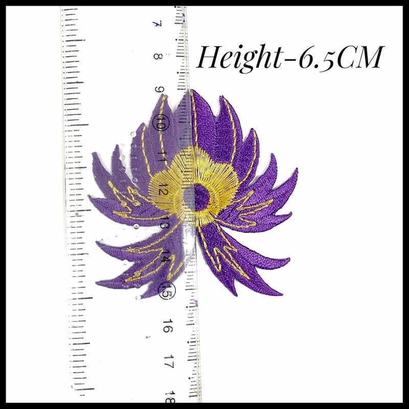Generic Ushaworks Embroidered Lotus Flower Shape Iron-On Patch for Clothes, Suits, Blouse, Dupatta Saree,Jeans,Backpack,Dress Badge,DIY Projects (Pack of 10 Piece)  - Image 3