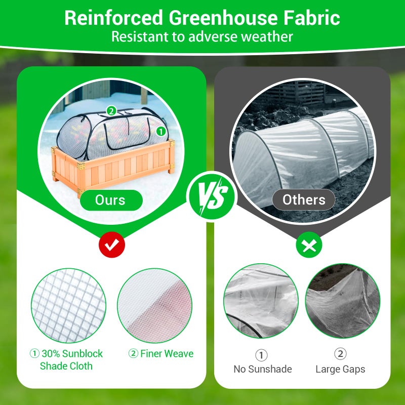 Hugbow Garden Covers for Raised Beds, Pop Up Raised Garden Bed Cover, Garden Row Plants Cover Accelerator, Greenhouse Cover for Protecting Seedlings Fruits Vegetable Rows 45" L x 22" W x 16" H(2 Pack) - Image 4