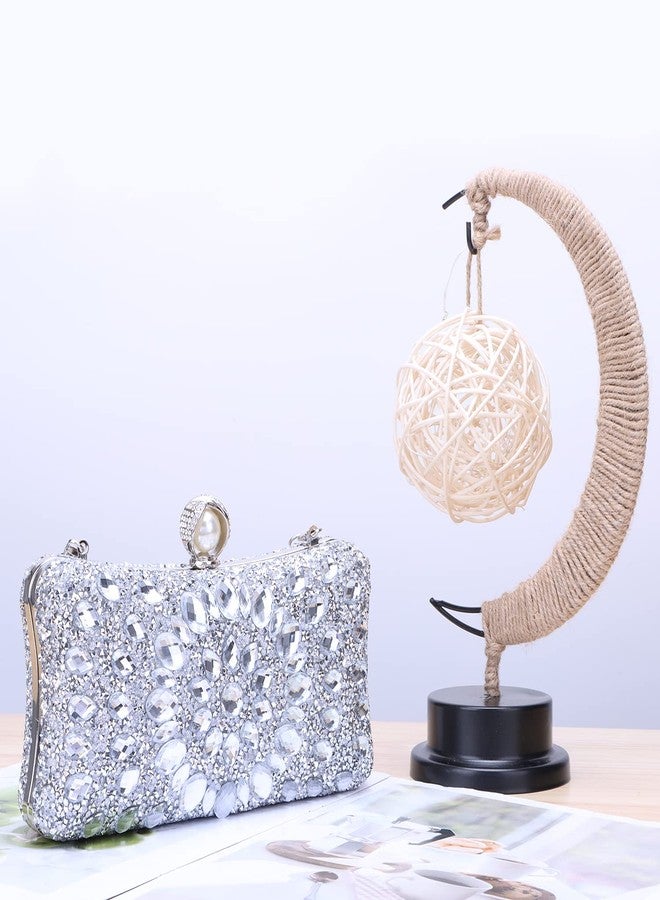 Lanpet Women Clutches Multicolor Crystal Rhinestone Evening Handbag Chain Strap Shoulder Bag - Image 3