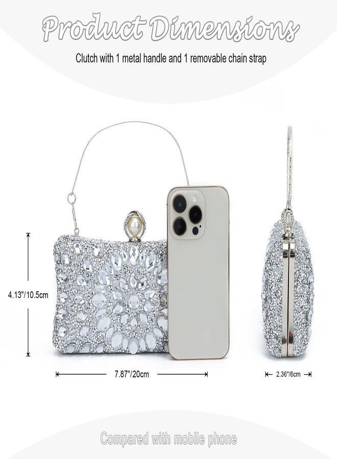 Lanpet Women Clutches Multicolor Crystal Rhinestone Evening Handbag Chain Strap Shoulder Bag - Image 5