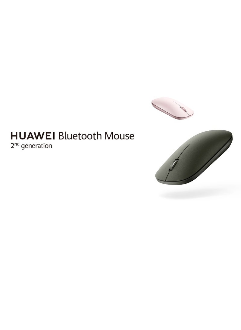 HUAWEI Bluetooth Mouse (2nd gen), Bluetooth 5.0/LE, Win 10/8.1, macOS 10.10, iOS 13.1, HarmonyOS 2.0 or later, Android 5.0 or later, Linux, AA Battery, 1200/4200 DPI, Olive Green