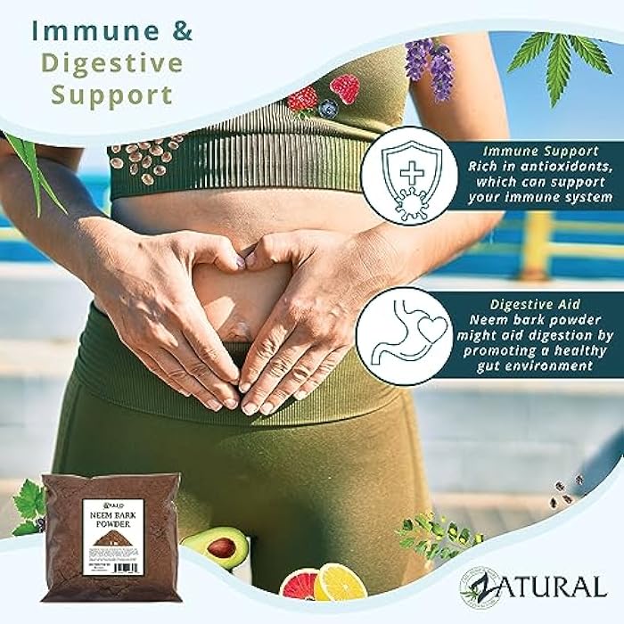 Zatural Pure Neem Bark Powder | Premium Azadirachta Indica Supplement for Gut, Digestion, Immunity & Full Body Support | Herbal Wellness (16oz Powder) - Image 4