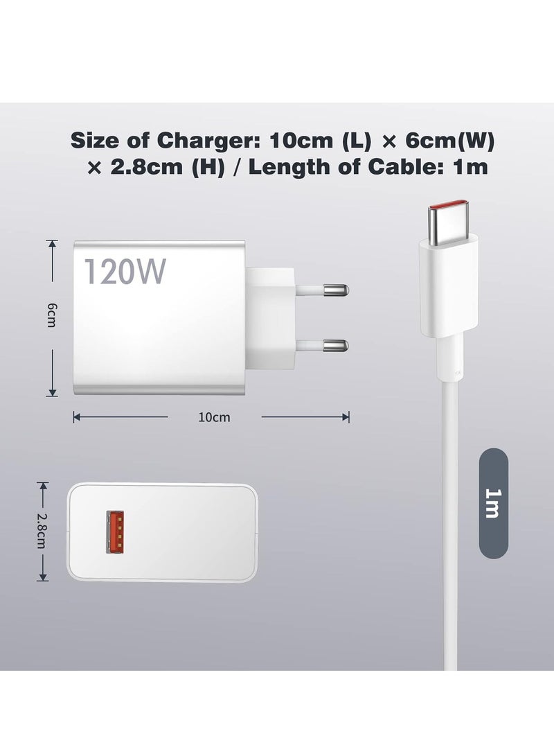 general 120W Fast Charger and Cable for Xiaomi, 3A/1M 120W HyperCharge Cable, Europe Wall Charge, USB C Cable, Turbo Charging for Xiaomi 14T 13T Pro 13 12T 11T for Redmi Note 12 Pro Mi11 for POCO M6 Pro - Image 3