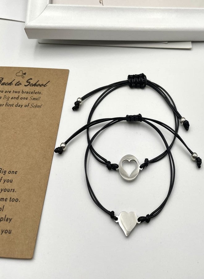 INENIMARTJ Back to School Jewelry Mommy and Me Matching Bracelets,First Day of School Jewelry for Mother Daughter Bracelets Jewelry (Heart) - Image 4