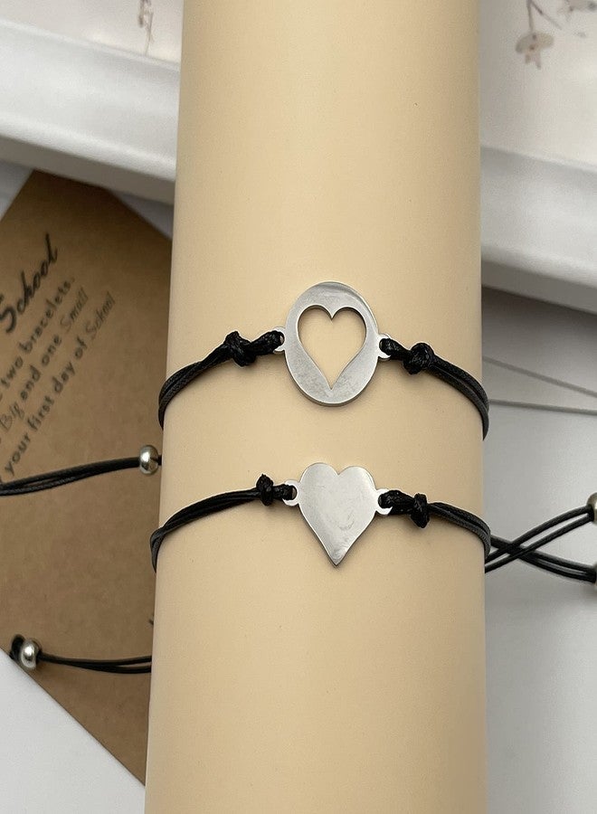 INENIMARTJ Back to School Jewelry Mommy and Me Matching Bracelets,First Day of School Jewelry for Mother Daughter Bracelets Jewelry (Heart) - Image 3