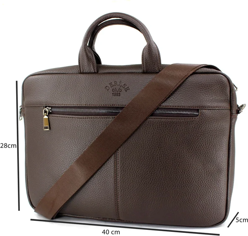 ديرسي كلوب Brown File Briefcase 15.6 Inch Laptop and Briefcase with Shoulder Strap