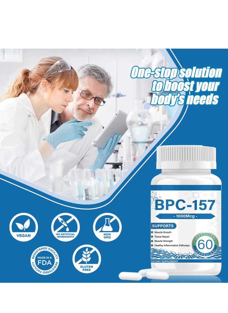 BIYODE - BPC 157 Peptide Capsule Pro, Bepecin-157 New Protective Compound, For Faster Recovery And Gut Healing, 1000mcg,Gluten Free Supplement 60 Capsules - Image 1