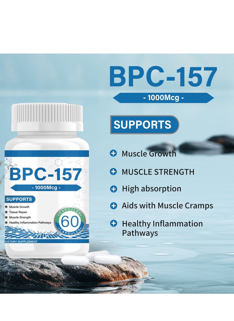 BIYODE - BPC 157 Peptide Capsule Pro, Bepecin-157 New Protective Compound, For Faster Recovery And Gut Healing, 1000mcg,Gluten Free Supplement 60 Capsules - Image 1