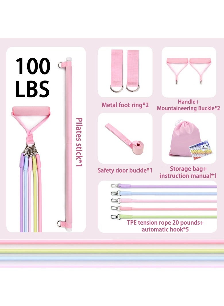 Generic Elastic Pull Rope for Women and Men, Multifunctional Yoga Puller, Resistance Band, Natural Latex, Fitness Equipment, Slimming Stretch Fitness Home Abdominal Stretcher Training Pilates Stick Set Of 15 Pieces - Image 1