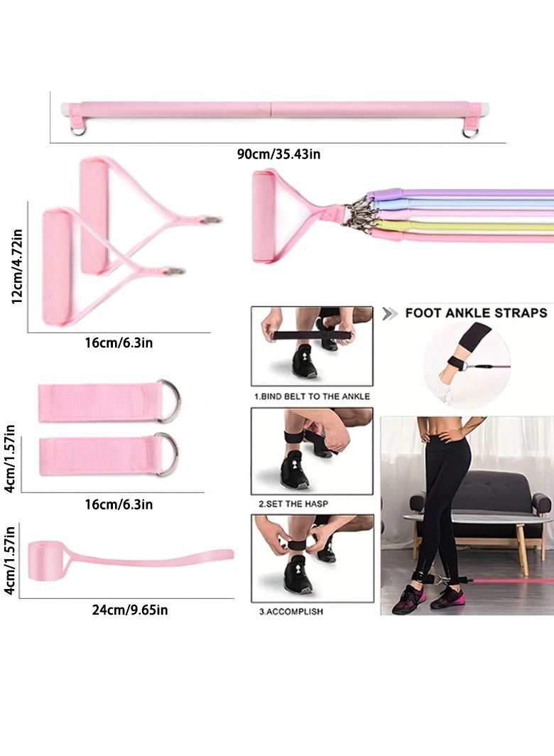 Generic Elastic Pull Rope for Women and Men, Multifunctional Yoga Puller, Resistance Band, Natural Latex, Fitness Equipment, Slimming Stretch Fitness Home Abdominal Stretcher Training Pilates Stick Set Of 15 Pieces - Image 2