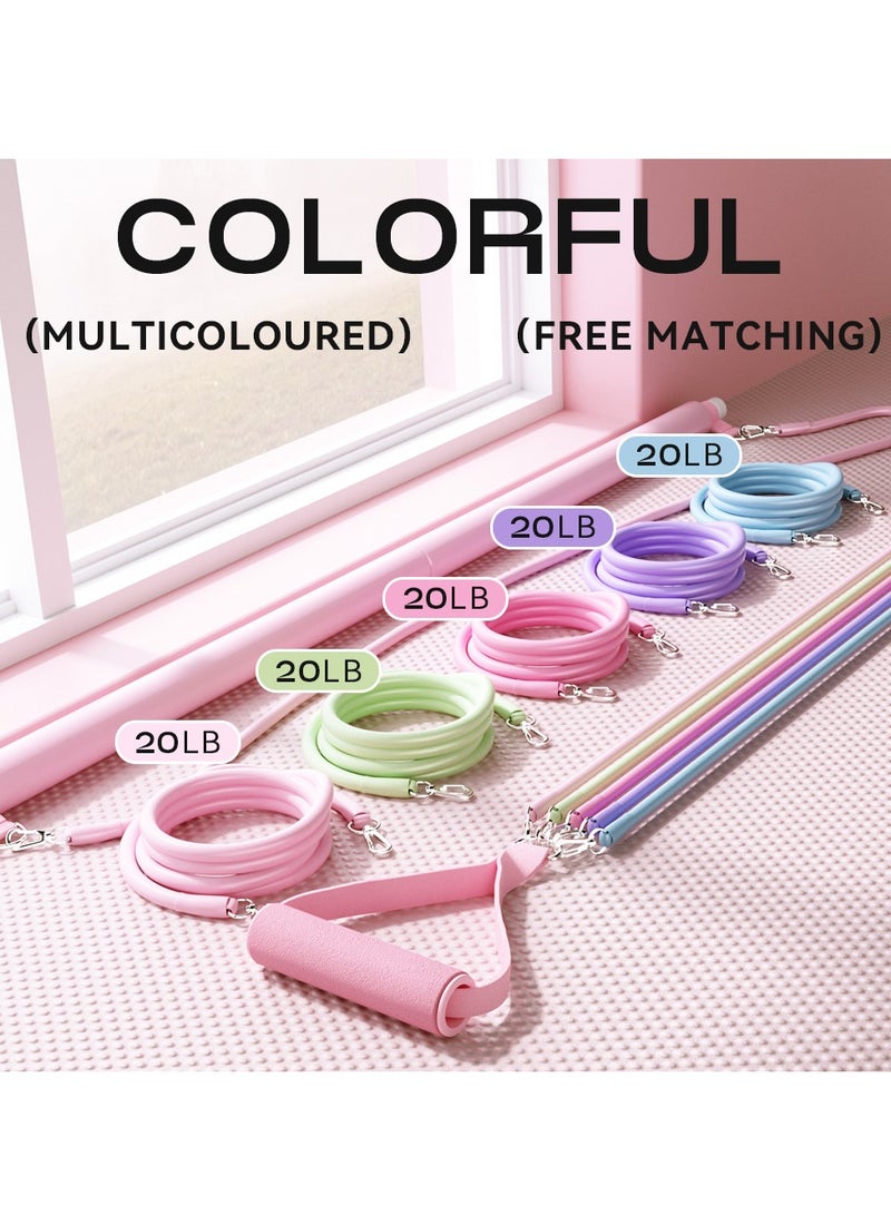 Generic Elastic Pull Rope for Women and Men, Multifunctional Yoga Puller, Resistance Band, Natural Latex, Fitness Equipment, Slimming Stretch Fitness Home Abdominal Stretcher Training Pilates Stick Set Of 15 Pieces - Image 3