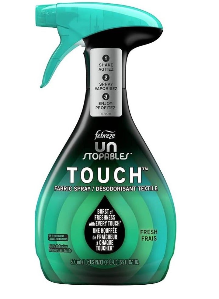 Febreze Unstoppables Touch Fabric Spray 500ml, Fabric Refresher & Odor Eliminator, Long Lasting Fresh Scent for Clothes Sofa Curtains Upholstery Laundry Fragrance UAE - Image 1