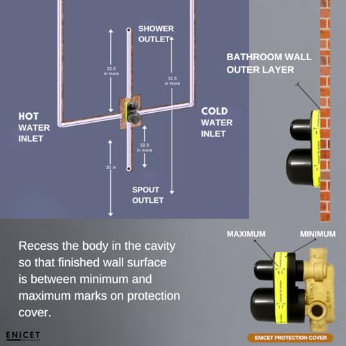 ENICET Brass High Flow Diverter Set With Spout, Shower & Handshower, Chrome Finish, Single Lever Diverter Set For Bathroom, Shower Set, Shower System (TE134SPH6) - Image 5