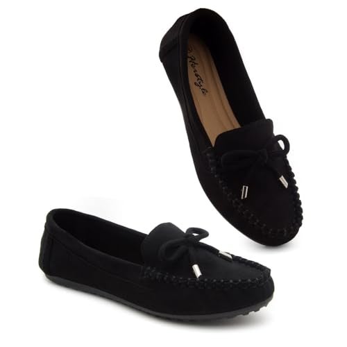 Herstyle Loafers for Women – Slip-On Business Flats Shoes | Dressy Casual Walking Flats with Memory Foam Insole | Lightweight & Comfortable Moccasins for Office & Travel, 2024Black, Size 6.0, Canal - Image 3