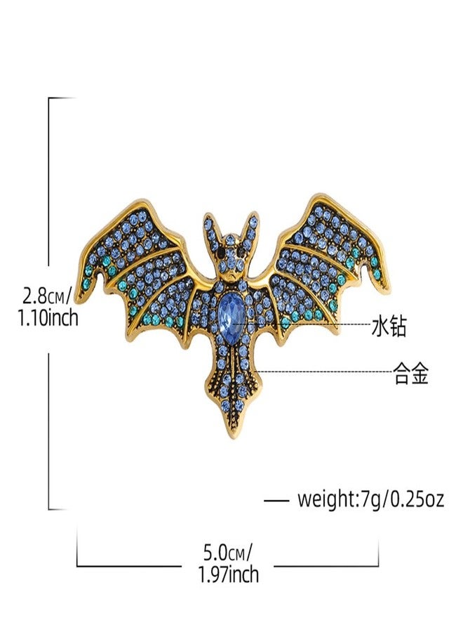 MIFYNN Gothic Rhinestone Bat Brooch Vintage Halloween Crystal Lapel Pin Dark Bat Pins Pin Vampire Brooch Goth Mysterious Witch Jewelry Wedding Party Dance Jacket Blazer Clothes Hat Accessories for Women (Black) - Image 3