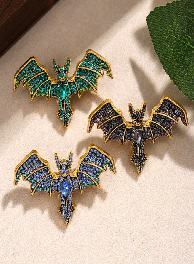 MIFYNN Gothic Rhinestone Bat Brooch Vintage Halloween Crystal Lapel Pin Dark Bat Pins Pin Vampire Brooch Goth Mysterious Witch Jewelry Wedding Party Dance Jacket Blazer Clothes Hat Accessories for Women (Black) - Image 4