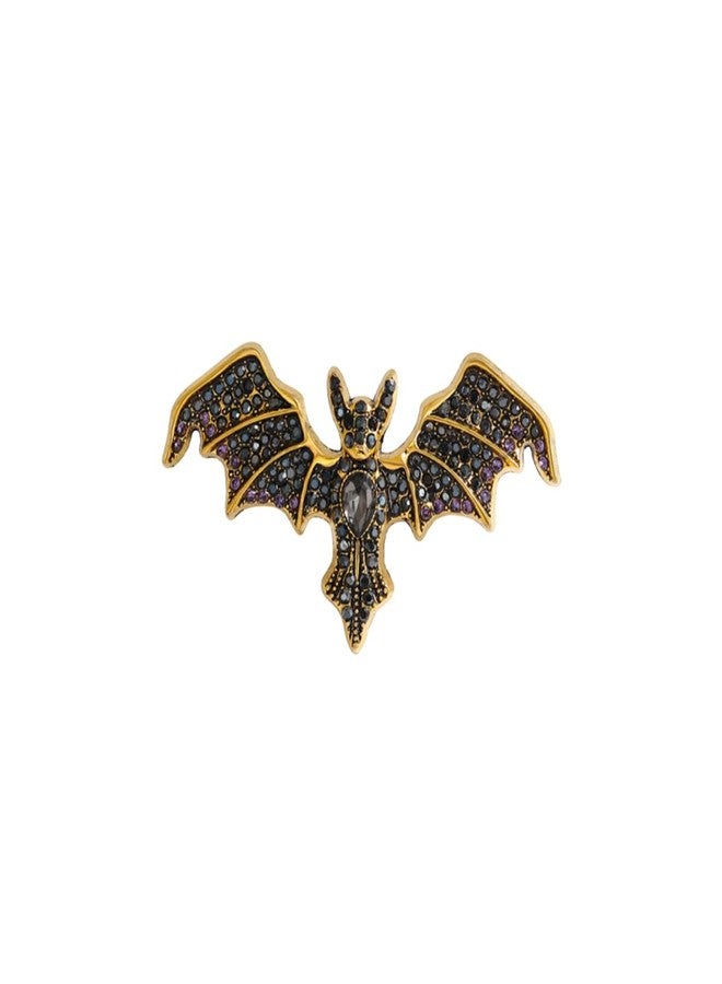 MIFYNN Gothic Rhinestone Bat Brooch Vintage Halloween Crystal Lapel Pin Dark Bat Pins Pin Vampire Brooch Goth Mysterious Witch Jewelry Wedding Party Dance Jacket Blazer Clothes Hat Accessories for Women (Black) - Image 1