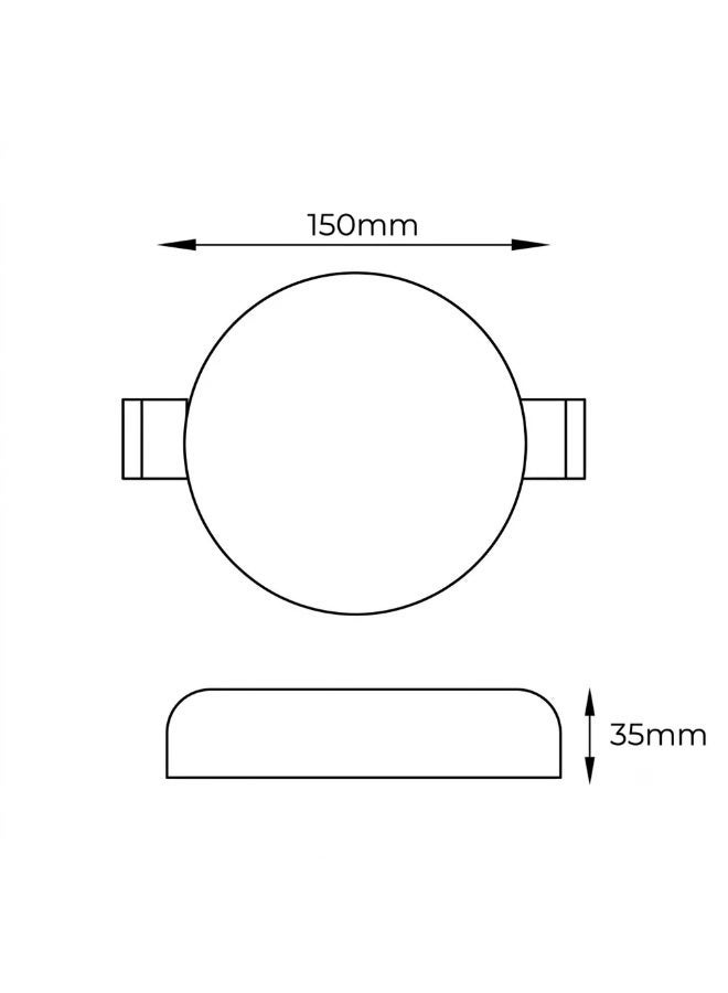 Galaxy Round Surface LED Panel Light, 18W, Cool White 4000K, 1480 Lumens, 150mm, White - Image 2
