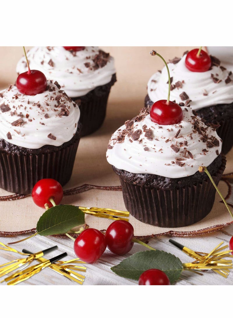 Excefore صفارات الحفلات، صانعات الضوضاء، بريق معدني مهدب 24 قطعة من صفارات النفخ الموسيقية، صانعات الضوضاء لأعياد الميلاد، وحفلات استقبال المولود الجديد، وحفلات التخرج، لوازم الديكور - Image 5