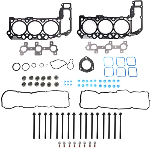 JAVOUKA Head Gasket Set with Bolts, 3.7L, fits for Jeep Commander/Liberty/Grand Cherokee, for Dodge Nitro/Dakota/Durango/Ram 1500, for Mitsubishi Raider 3.7L 226CID V6 SOHC 05-12 (82PCS) - Image 1