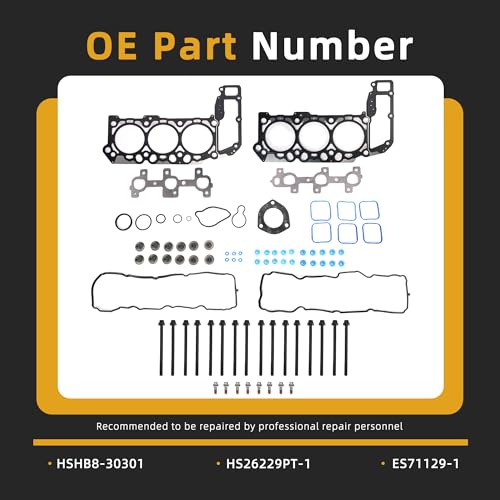 JAVOUKA Head Gasket Set with Bolts, 3.7L, fits for Jeep Commander/Liberty/Grand Cherokee, for Dodge Nitro/Dakota/Durango/Ram 1500, for Mitsubishi Raider 3.7L 226CID V6 SOHC 05-12 (82PCS) - Image 3
