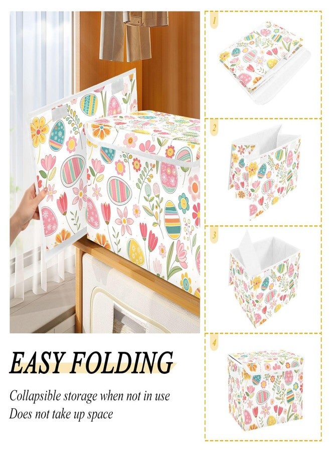 xigua Easter Flower Eggs Storage Bins with Lids and Carrying Handle,Foldable Storage Boxes Organizer Containers Baskets Cube with Cover for Home Bedroom Closet Office - Image 4