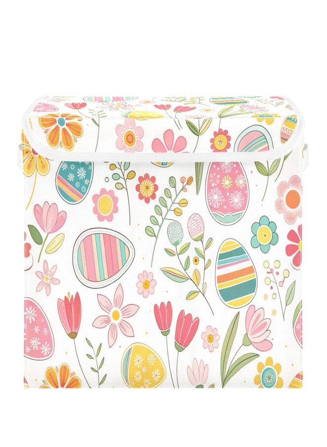 xigua Easter Flower Eggs Storage Bins with Lids and Carrying Handle,Foldable Storage Boxes Organizer Containers Baskets Cube with Cover for Home Bedroom Closet Office - Image 1