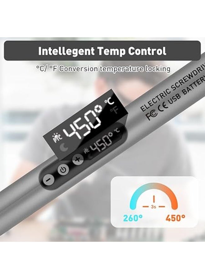 Ctoby Soldering Iron Kit,USB Cordless Soldering Iron Kit,LCD Digital Adjustable Temperature Thermostatic Welding Tool,for Small Soldering Projects, Indoor & Outdoor Repair Electronics - Image 3
