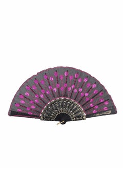 Excefore Embroidered Sequin Folding Fan, Chinese Japanese Wedding Party Gifts Dance Props Home Decor Holiday Gifts 5 Pcs  - Image 1